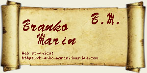 Branko Marin vizit kartica